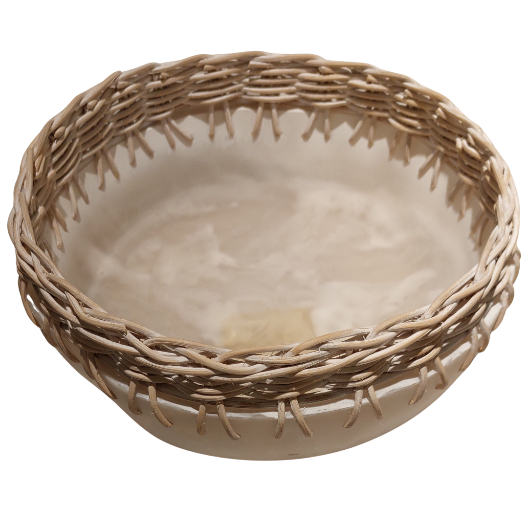 Resin & Rattan Bowl Home & Kitchen Decor