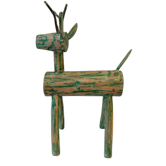 Eco Teak Wood Deer Toys Decor For Home