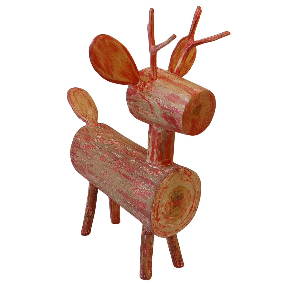 Eco Teak Wood Deer Toys Decor For Home