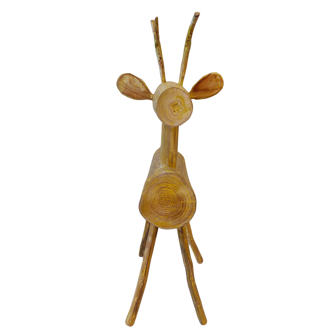 Eco Teak Wood Deer Toys Decor For Home