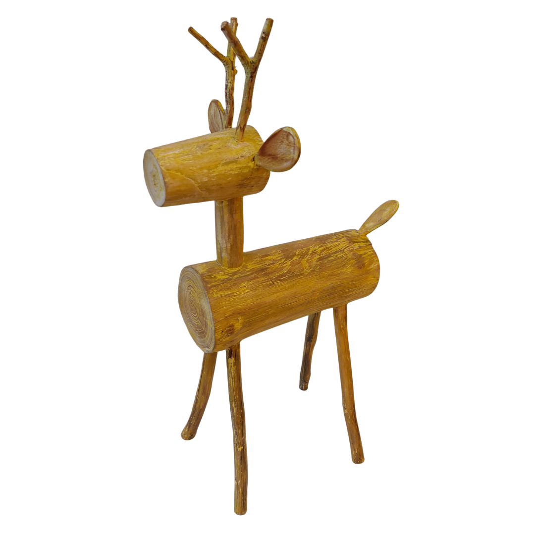 Eco Teak Wood Deer Toys Decor For Home