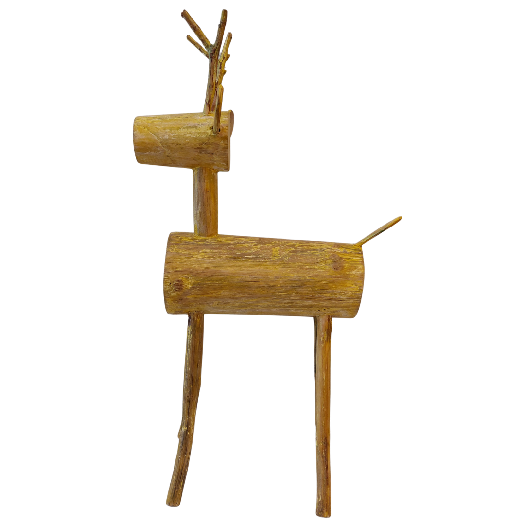 Eco Teak Wood Deer Toys Decor For Home