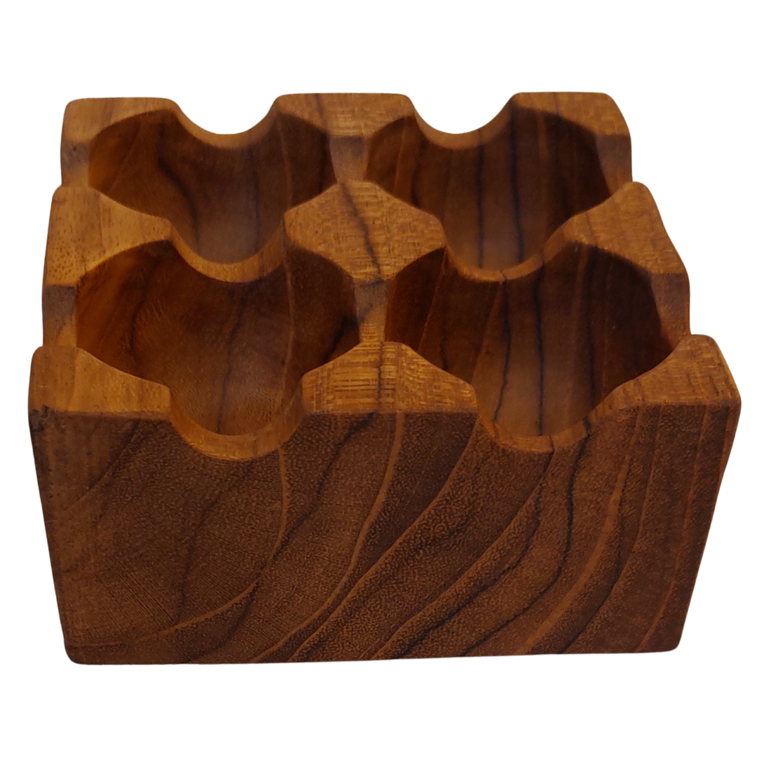 Teak Wooden Egg Holder - 4 holes