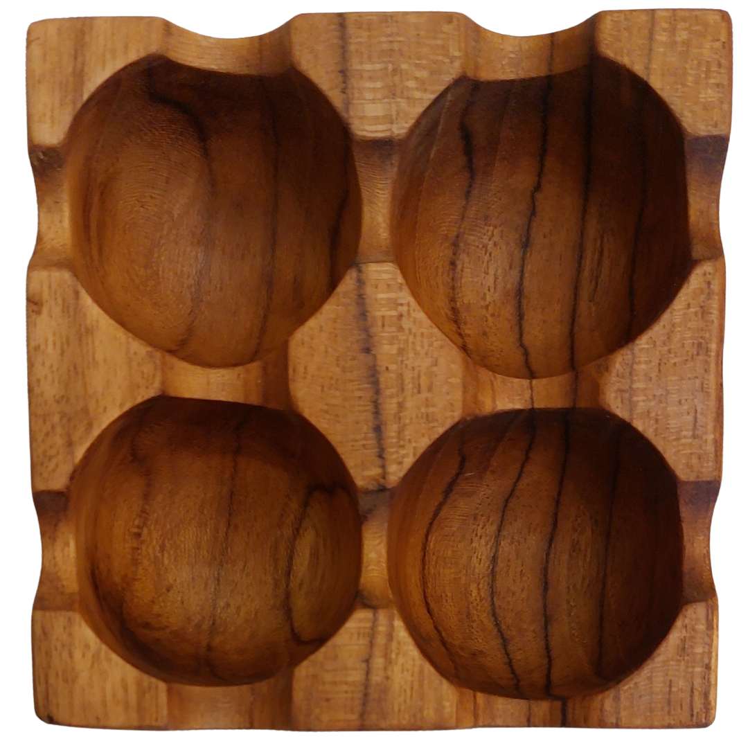 Teak Wooden Egg Holder - 4 holes