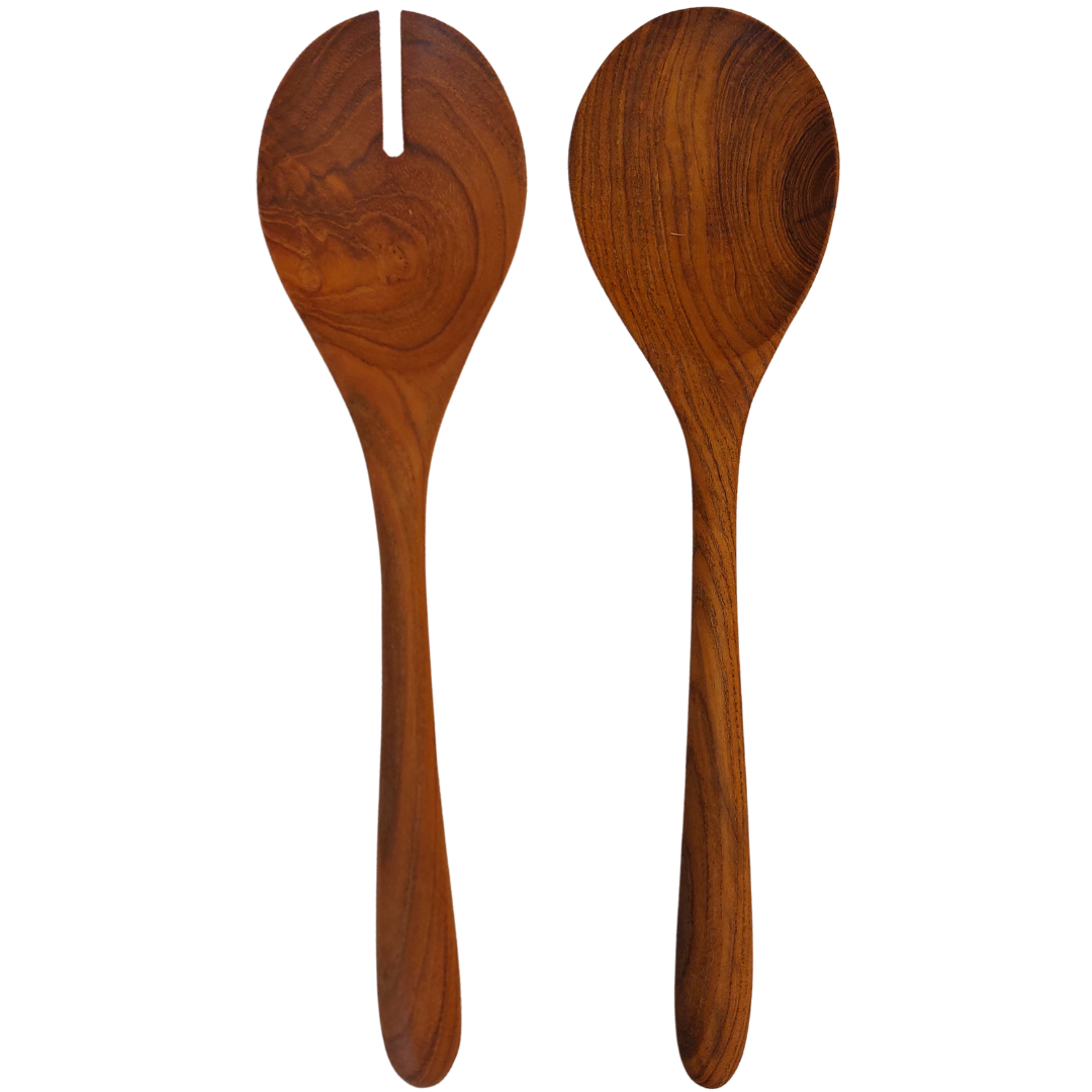 Teak Wooden Salad Spoon And Fork Serving Sets