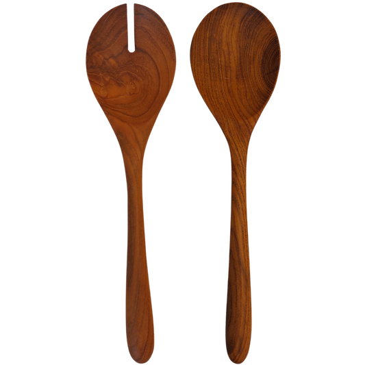 Teak Wooden Salad Spoon And Fork Serving Sets