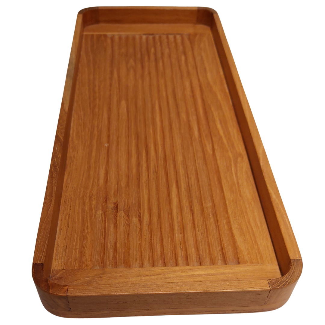 Large Serving Wooden Tray Set For Home & Kitchen